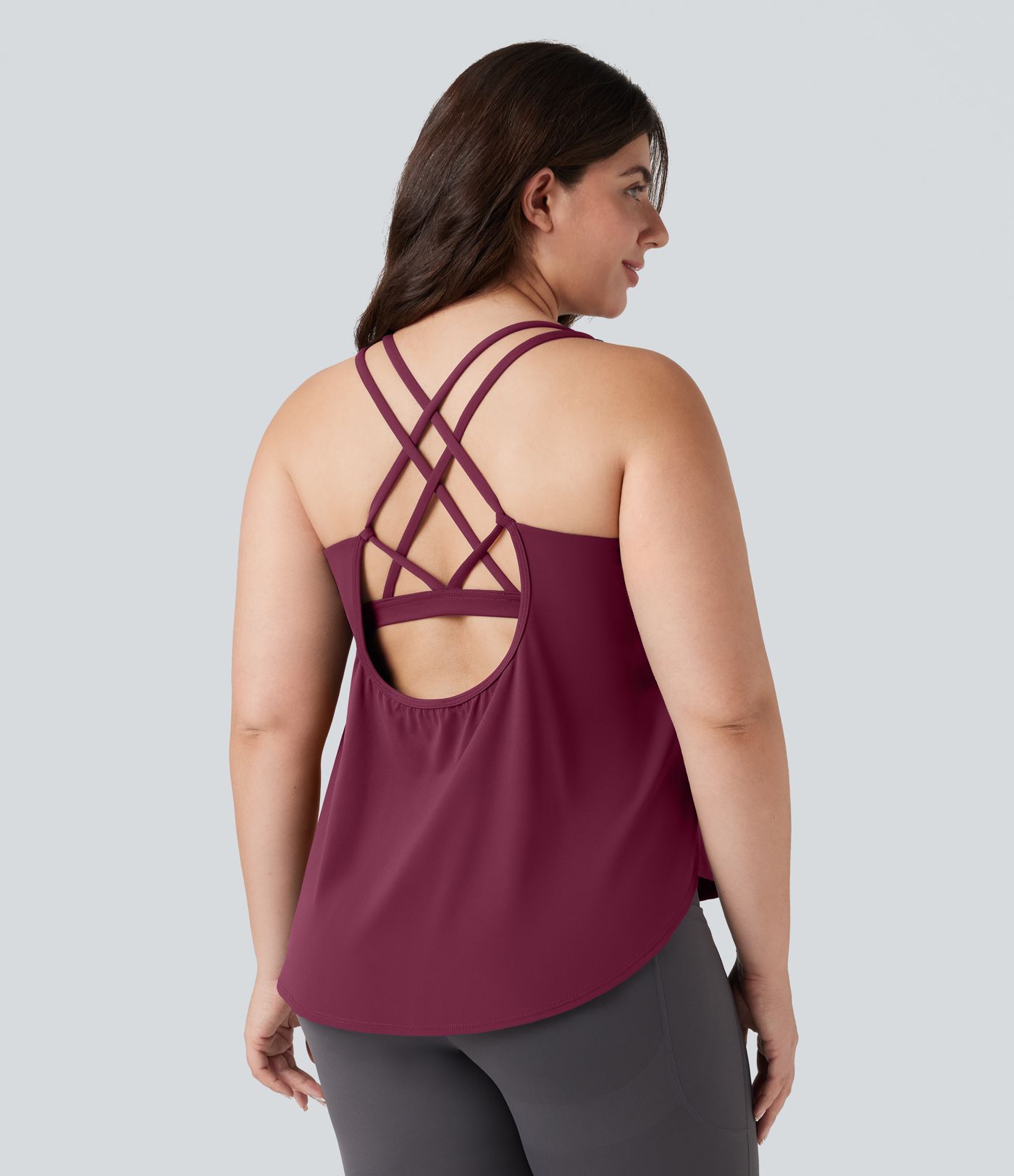 Plus Size Halara UltraSculpt™ Round Neck Curved Hem Running Tank Top Plus Size Halara UltraSculpt™ Round Neck Curved Hem Running Tank Top