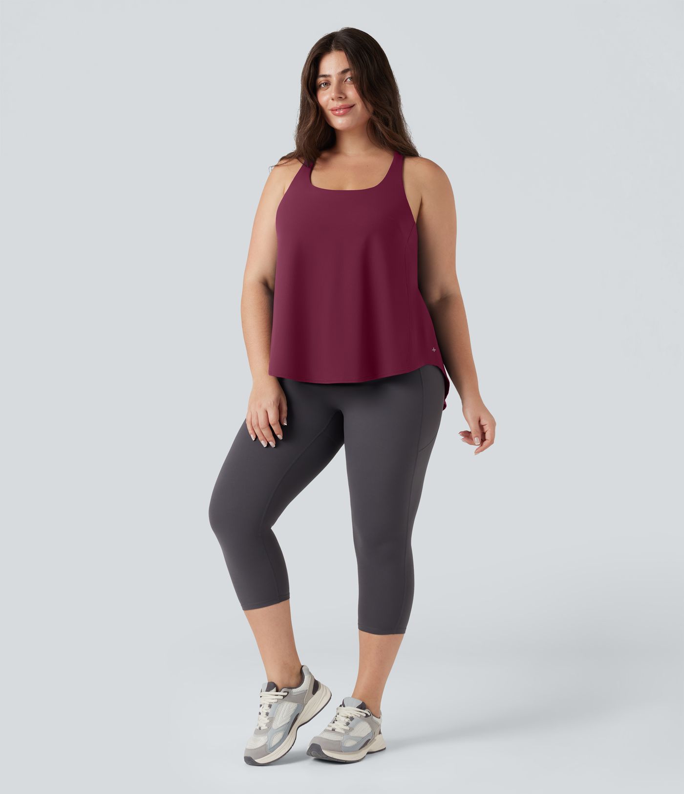 Plus Size Halara UltraSculpt™ Round Neck Curved Hem Running Tank Top Plus Size Halara UltraSculpt™ Round Neck Curved Hem Running Tank Top
