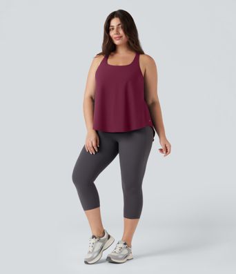 Plus Size Halara UltraSculpt™ Round Neck Curved Hem Running Tank Top Plus Size Halara UltraSculpt™ Round Neck Curved Hem Running Tank Top
