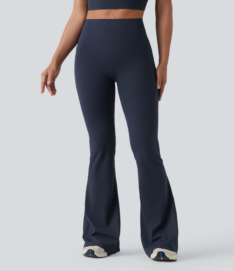 Halara UltraSculpt™ High Waisted Scrunch Butt Lifting Tummy Control Shaping Yoga Flare Leggings with Pockets