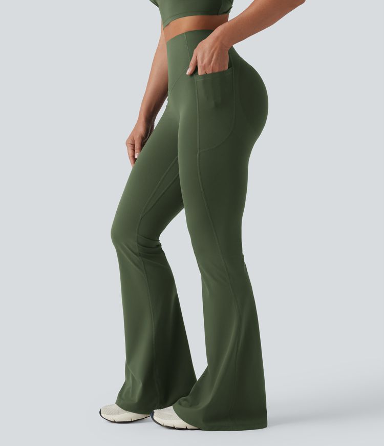 Halara UltraSculpt™ High Waisted Scrunch Butt Lifting Tummy Control Shaping Yoga Flare Leggings with Pockets