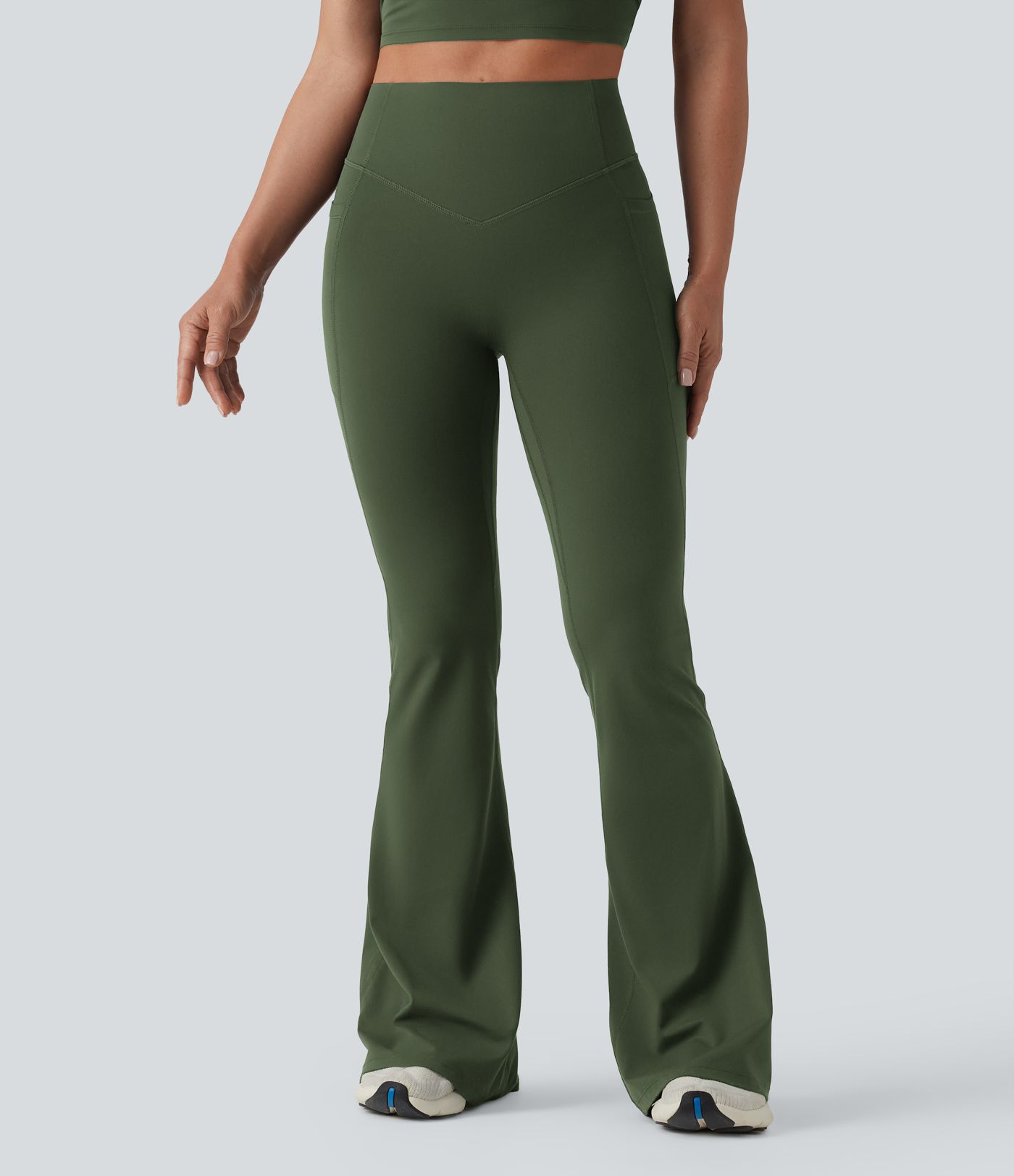 Halara UltraSculpt™ High Waisted Scrunch Butt Lifting Tummy Control Shaping Yoga Flare Leggings with Pockets