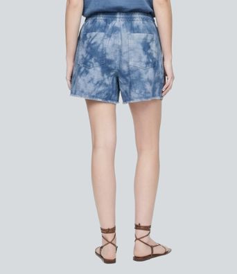 Halara Flex™ Denim Tie Dye Mid Rise Drawstring Resort Wide Leg Shorts with Pockets