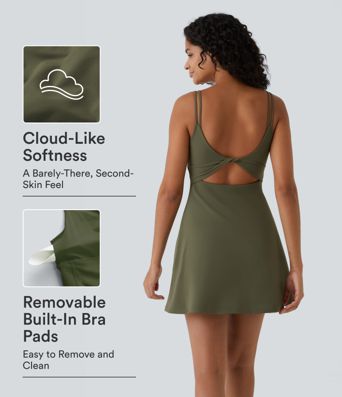 Everyday Softlyzero™ Plush Vestido tirante doble sin espalda torcida 2 piezas ejercicio - Flipped