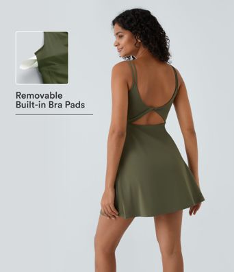 Everyday Softlyzero™ Plush Vestido tirante doble sin espalda torcida 2 piezas ejercicio - Flipped