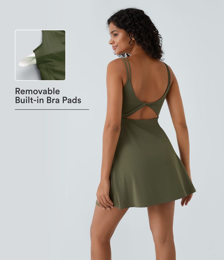 Everyday Softlyzero™ Plush Vestido tirante doble sin espalda torcida 2 piezas ejercicio - Flipped