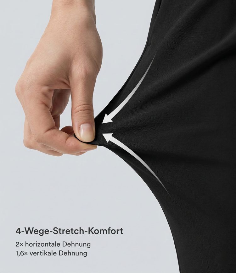Halara Flex™ DayStretch - Bürohose mit mittelhhoem Crossover-Bund, Seitentaschen und Barrel-Leg