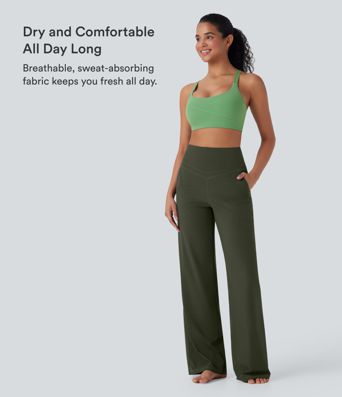 Halara UltraSculpt™ High Waisted Tummy Control Straight Leg Yoga Pants with Pockets