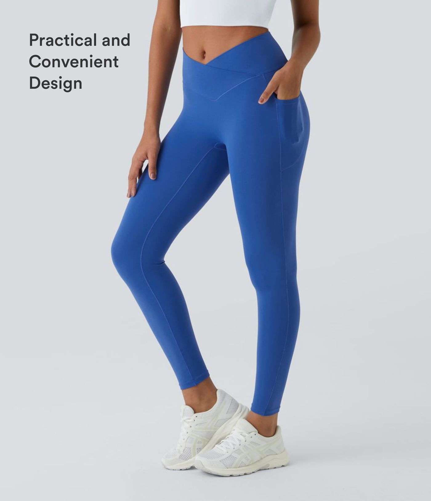 SoftlyZero™ Crossover Pocket Plain Leggings-UPF50+