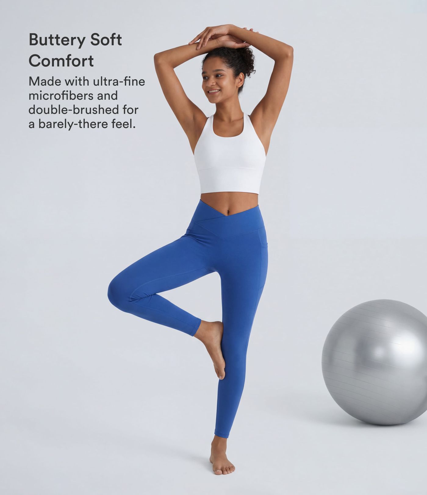 SoftlyZero™ Crossover Pocket Plain Leggings-UPF50+