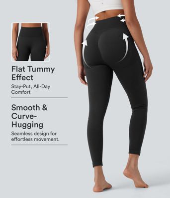 Yoga Leggings Taille Haute avec Contrôle du Ventre et Effet Lifting des Fesses, Flux Parfait