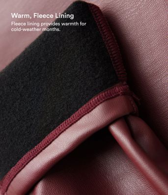 High Waisted Stretchy PU Fleece Casual Leggings with Pockets