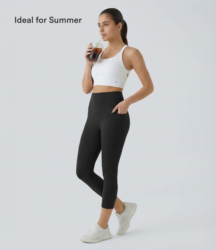 Halara UltraSculpt™ High Waisted Tummy Control Pocket Shaping Training Capri Leggings