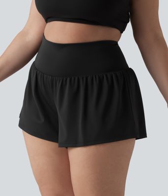 Pantalones cortos de gimnasio 2 en 1 con bolsillo trasero más bolsillo oculto lateral 3.5 pulgadas