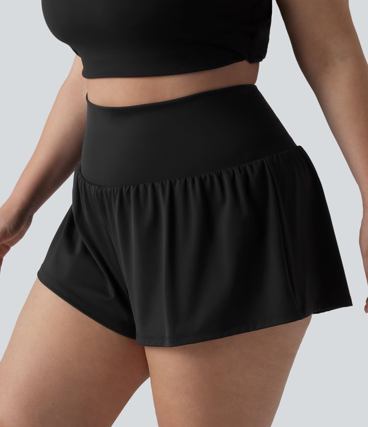 Pantalones cortos de gimnasio 2 en 1 con bolsillo trasero más bolsillo oculto lateral 3.5 pulgadas