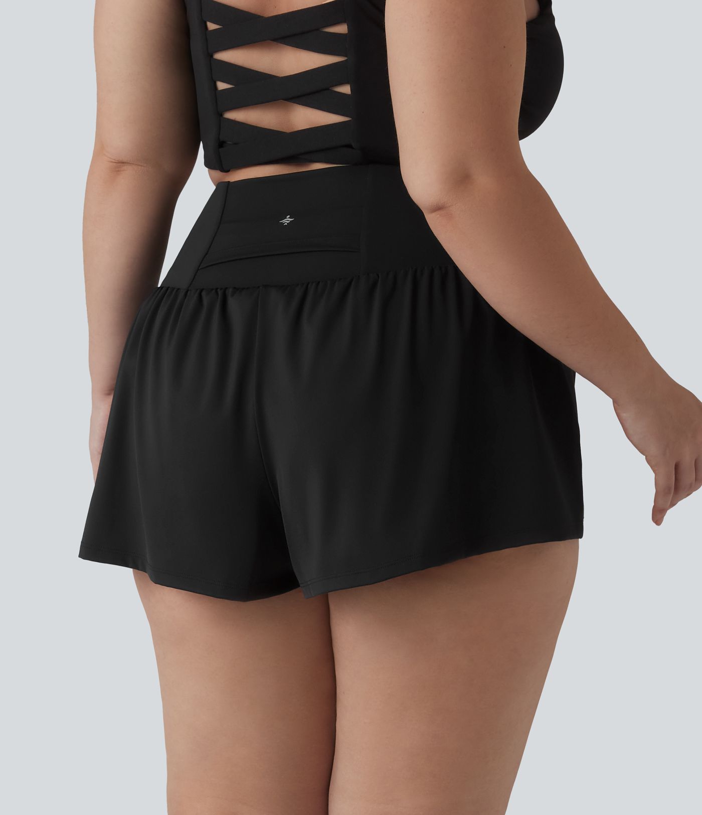 Pantalones cortos de gimnasio 2 en 1 con bolsillo trasero más bolsillo oculto lateral 3.5 pulgadas