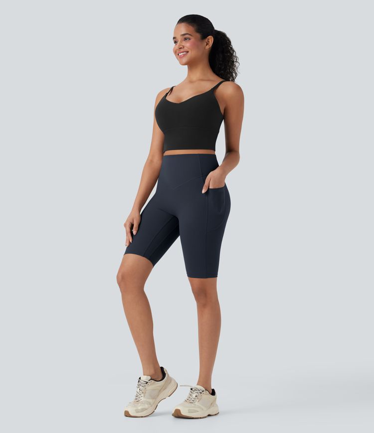 Halara UltraSculpt™ High Waisted Scrunch Butt Lifting Tummy Control Side Pocket Shaping Workout Biker Shorts 9''