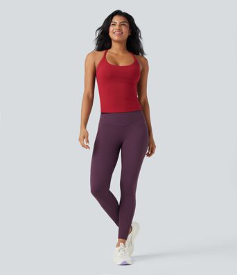 Scoop Neck Crisscross Back Crossover Hem Yoga Cami Top Scoop Neck Crisscross Back Crossover Hem Yoga Cami Top