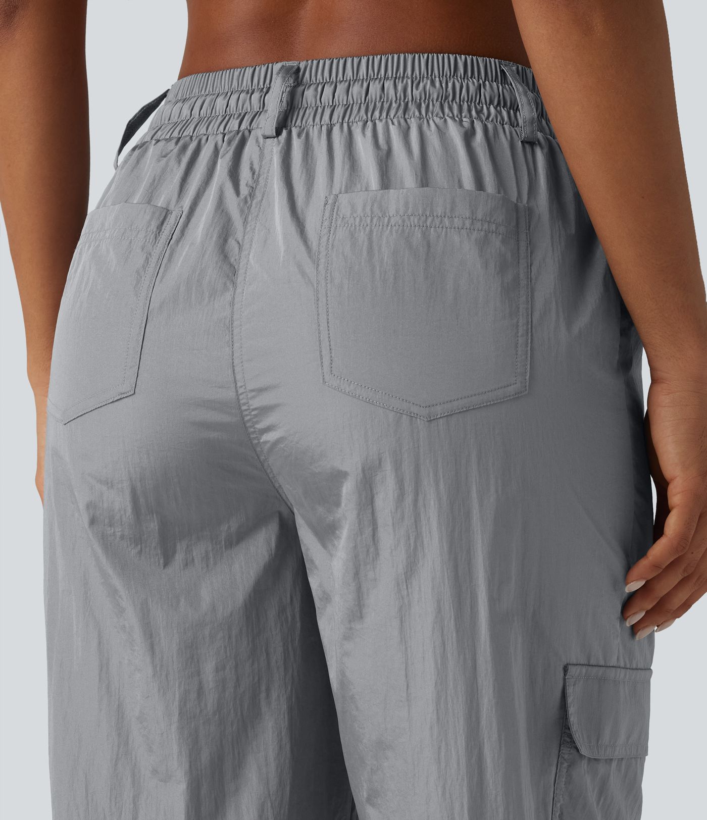 High Waisted Drawstring Tapered Workout Cargo Joggers with Pockets