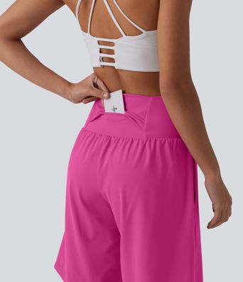 SoftlyZero™ Airy Super High Waisted 2-in-1 Cool Touch Yoga Shorts 9" with Pockets