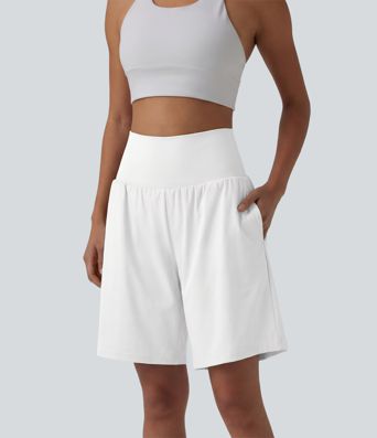 SoftlyZero™ Airy Super High Waisted 2-in-1 Cool Touch Yoga Shorts 9" with Pockets