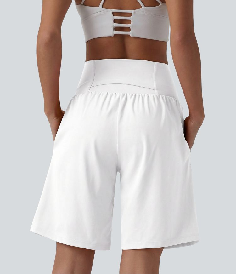 SoftlyZero™ Airy Super High Waisted 2-in-1 Cool Touch Yoga Shorts 9" with Pockets