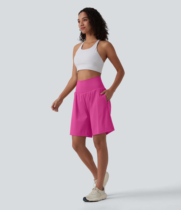 SoftlyZero™ Airy Super High Waisted 2-in-1 Cool Touch Yoga Shorts 9" with Pockets