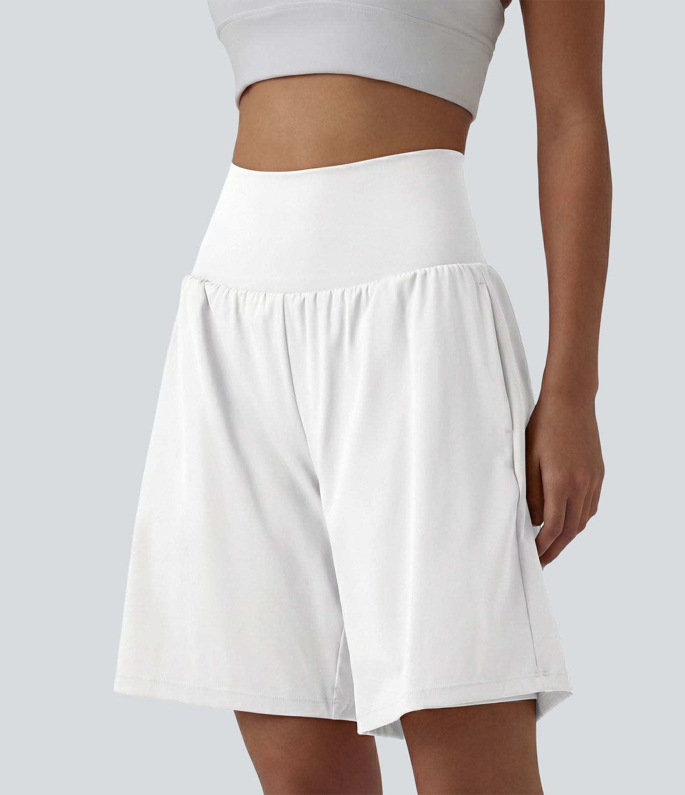 SoftlyZero™ Airy Super High Waisted 2-in-1 Cool Touch Yoga Shorts 9" with Pockets