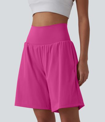 SoftlyZero™ Airy Super High Waisted 2-in-1 Cool Touch Yoga Shorts 9" with Pockets