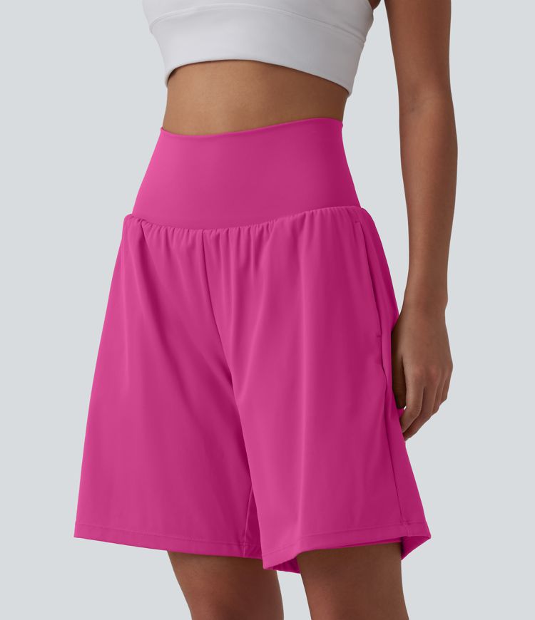 SoftlyZero™ Airy Super High Waisted 2-in-1 Cool Touch Yoga Shorts 9" with Pockets