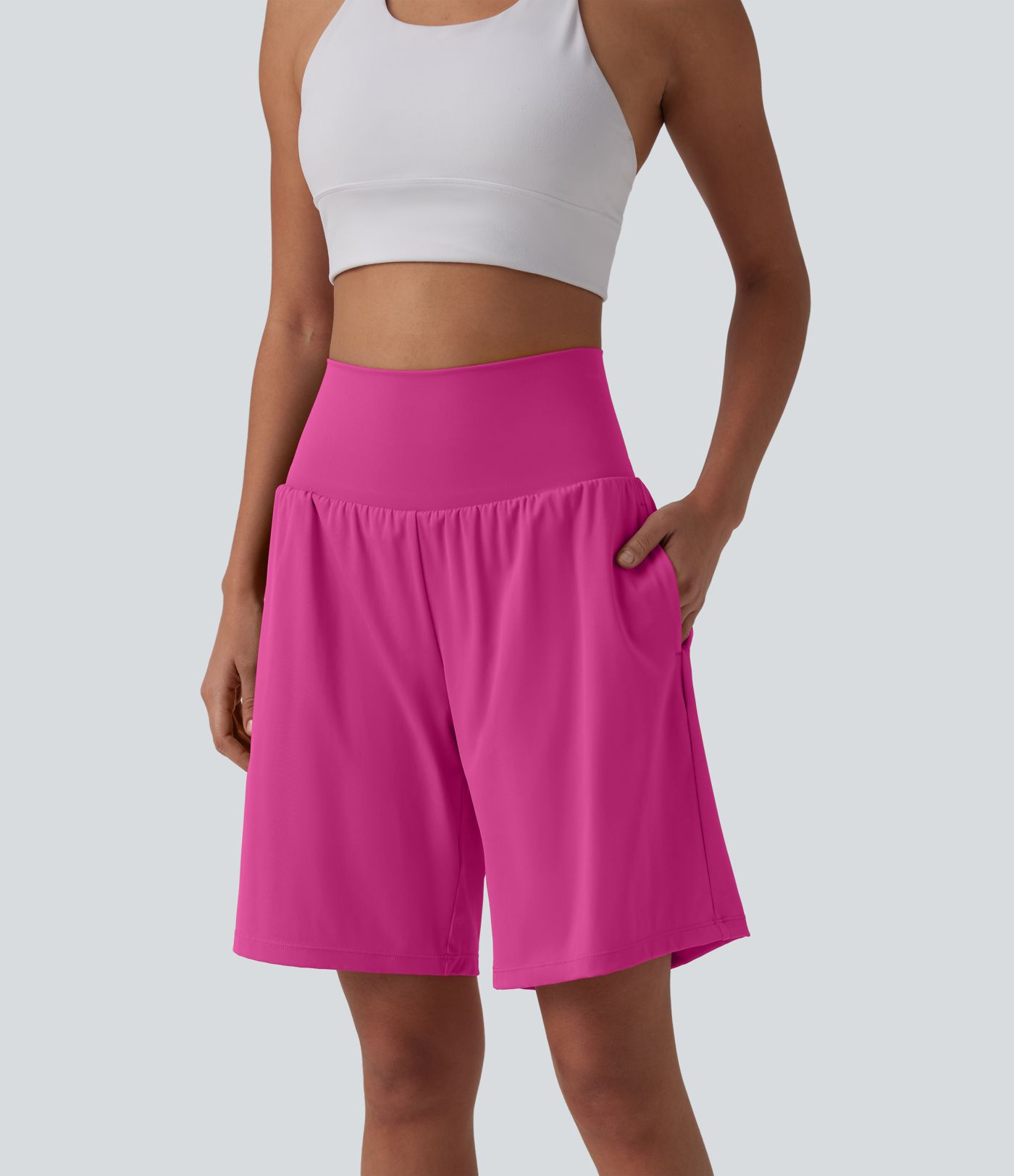 SoftlyZero™ Airy Super High Waisted 2-in-1 Cool Touch Yoga Shorts 9" with Pockets