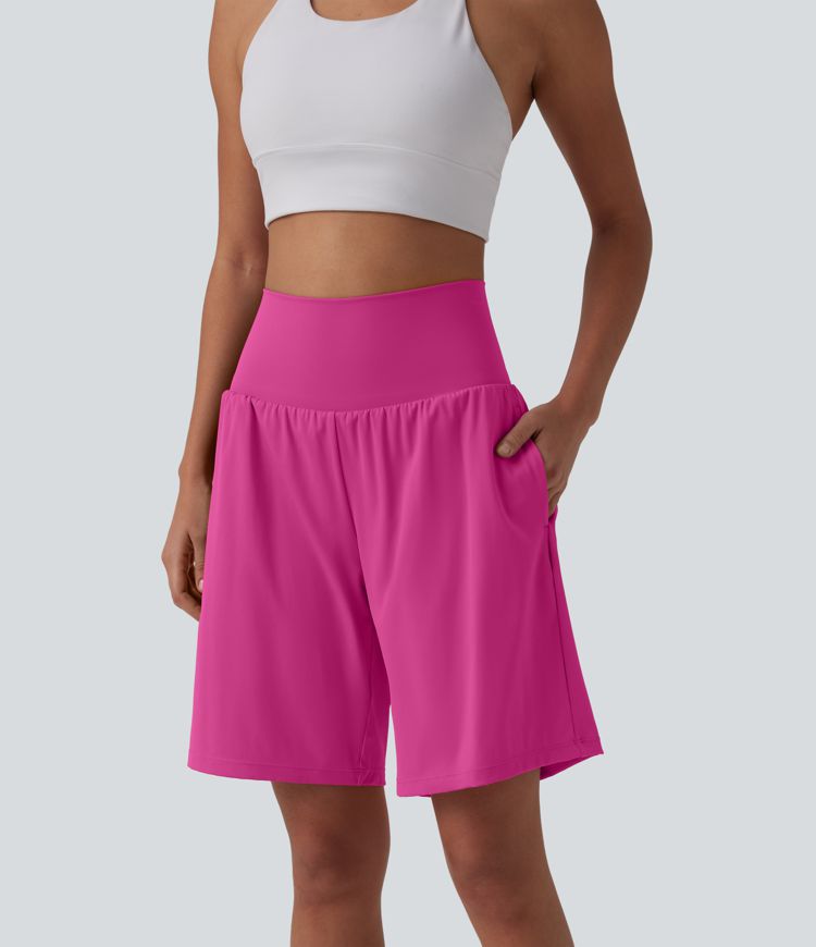 SoftlyZero™ Airy Super High Waisted 2-in-1 Cool Touch Yoga Shorts 9" with Pockets