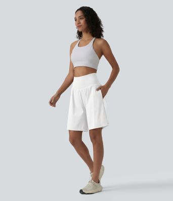 SoftlyZero™ Airy Super High Waisted 2-in-1 Cool Touch Yoga Shorts 9" with Pockets