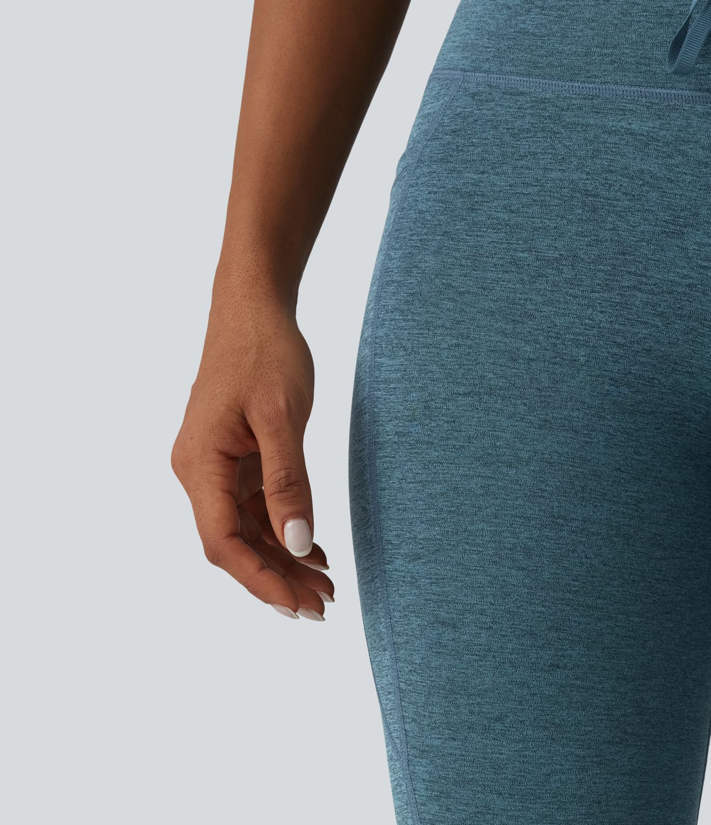 Halara UltraSculpt™ Heathered High Waisted Drawstring Quick Dry Pedal Pusher Yoga Leggings with Pockets