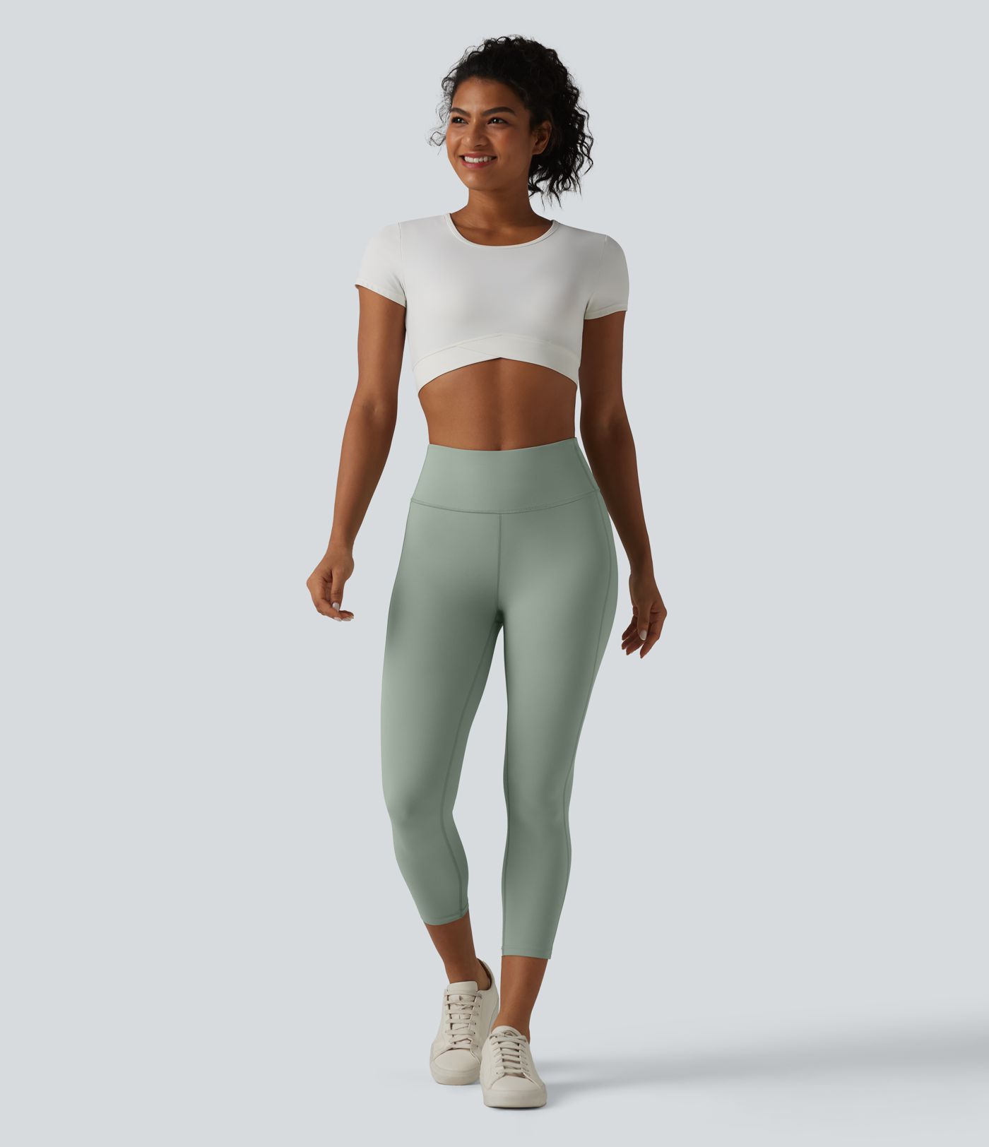 Halara UltraSculpt™ High Waisted Tummy Control Capri Casual Leggings with Pockets