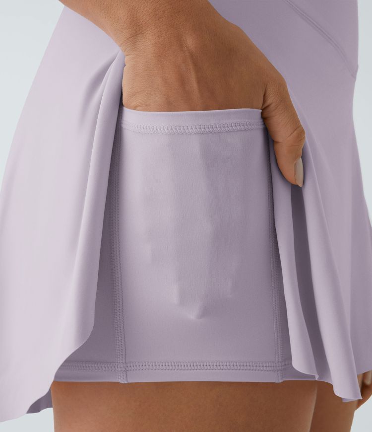 SoftlyZero™ Airy Crossover Pocket 2-in-1 Cool Touch Tennis Skirt-Lucid-Longer Length-UPF50+