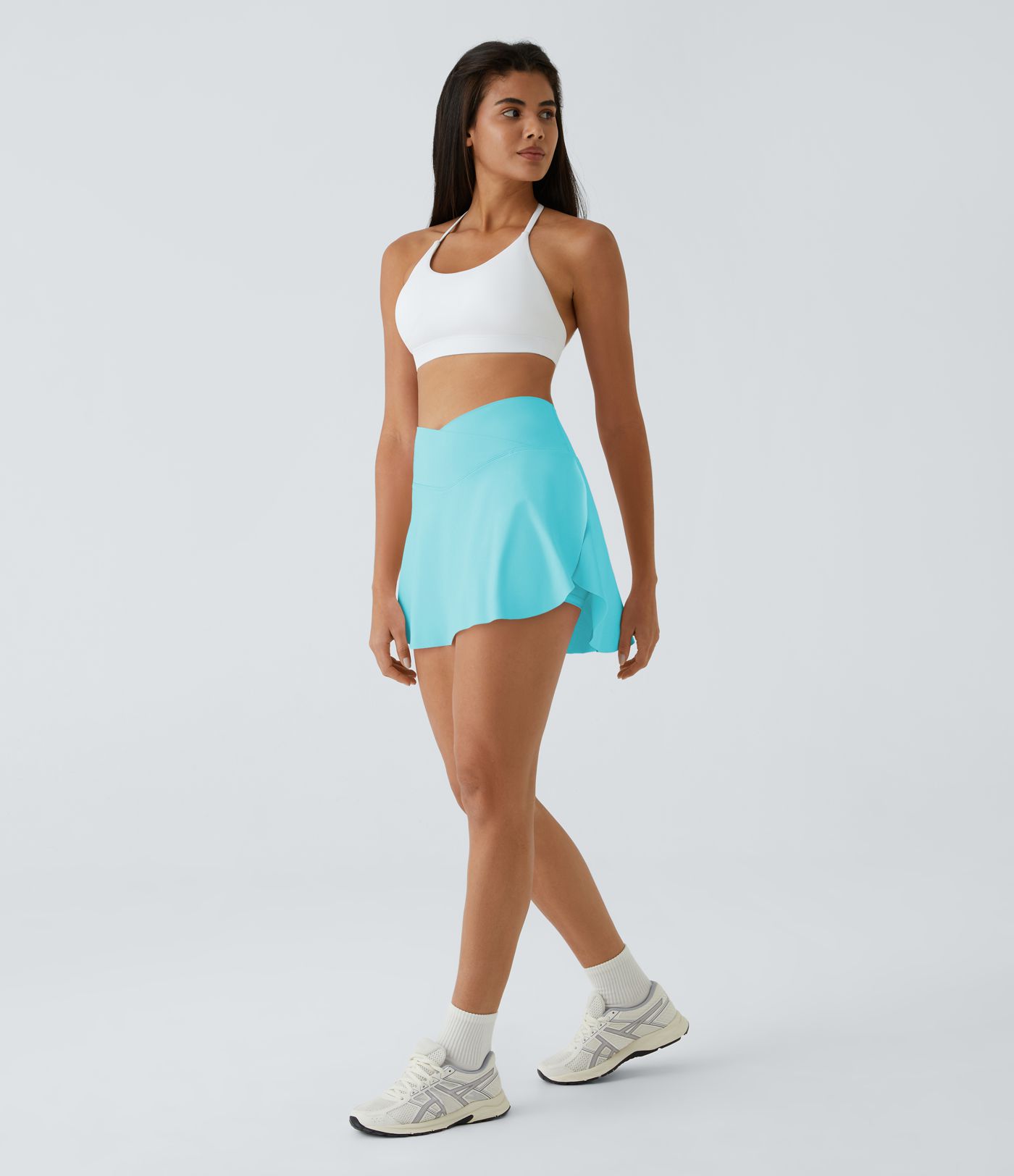 SoftlyZero™ Airy Crossover Pocket 2-in-1 Cool Touch Tennis Skirt-Lucid-Longer Length-UPF50+