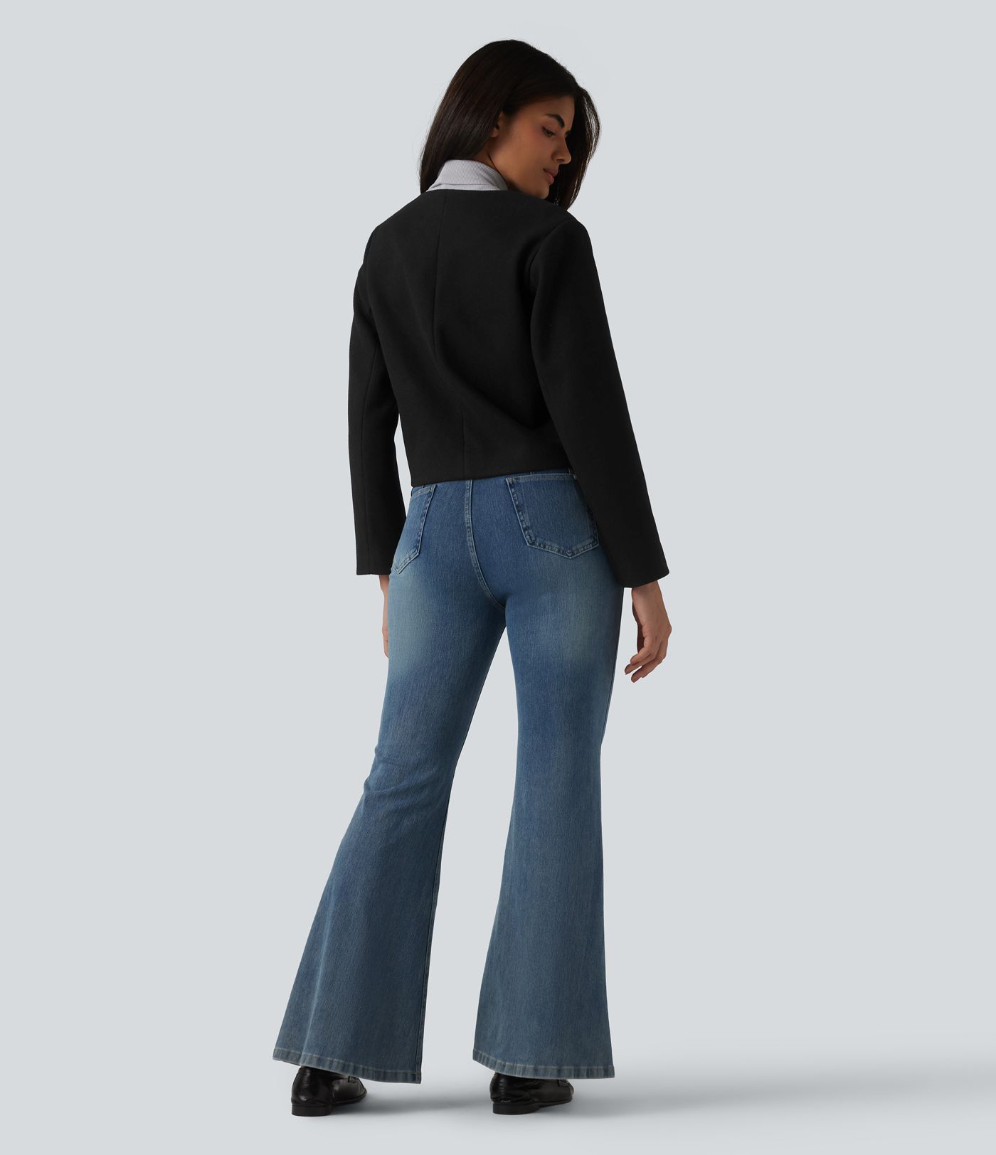 Round Neck Button Fly Work Jacket with Pockets