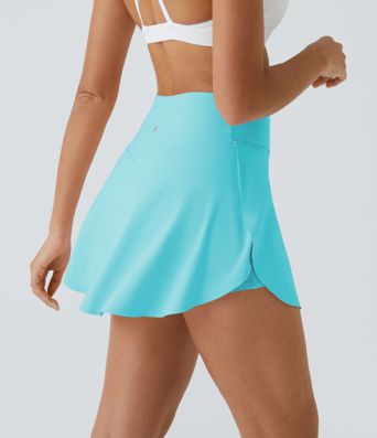 SoftlyZero™ Airy Crossover Pocket 2-in-1 Cool Touch Tennis Skirt-Lucid-Longer Length-UPF50+