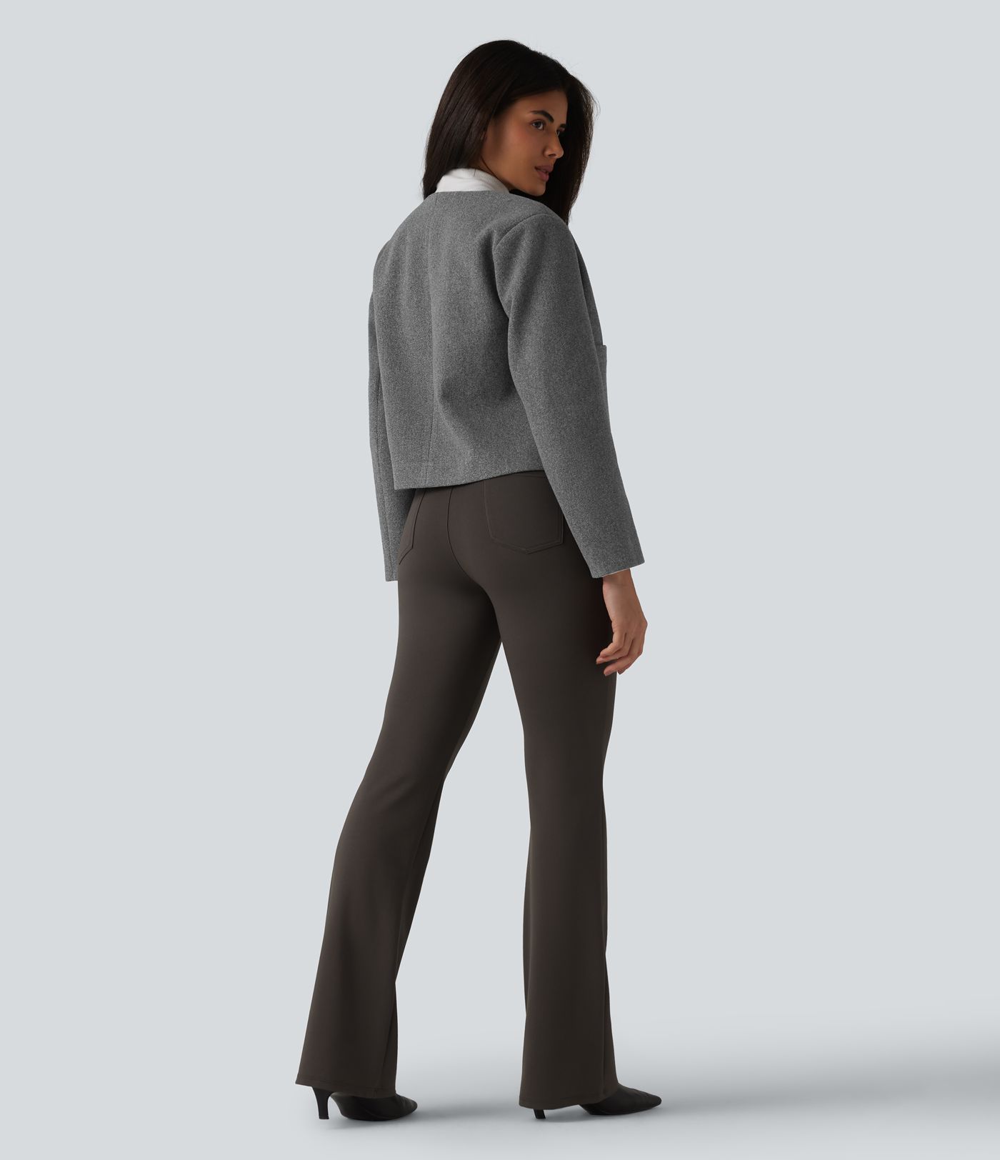 Round Neck Button Fly Work Jacket with Pockets