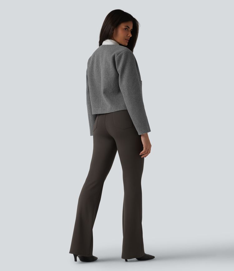 Round Neck Button Fly Work Jacket with Pockets