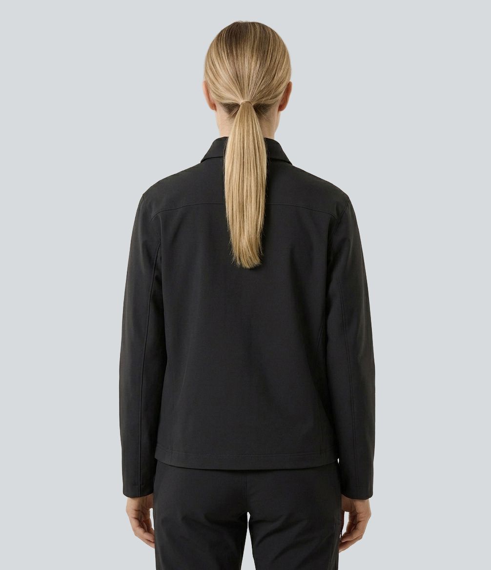 Wanderjacke mit Kragen, Seitentaschen und Reißverschluss - wasserdicht