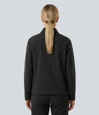 Wanderjacke mit Kragen, Seitentaschen und Reißverschluss - wasserdicht