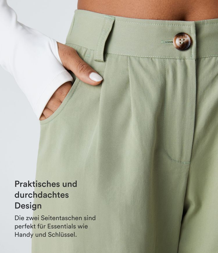 Lässige Jogginghose aus Baumwolle mit mittelhohem Bund, Knopfleiste, Reißverschluss und Seitentasche