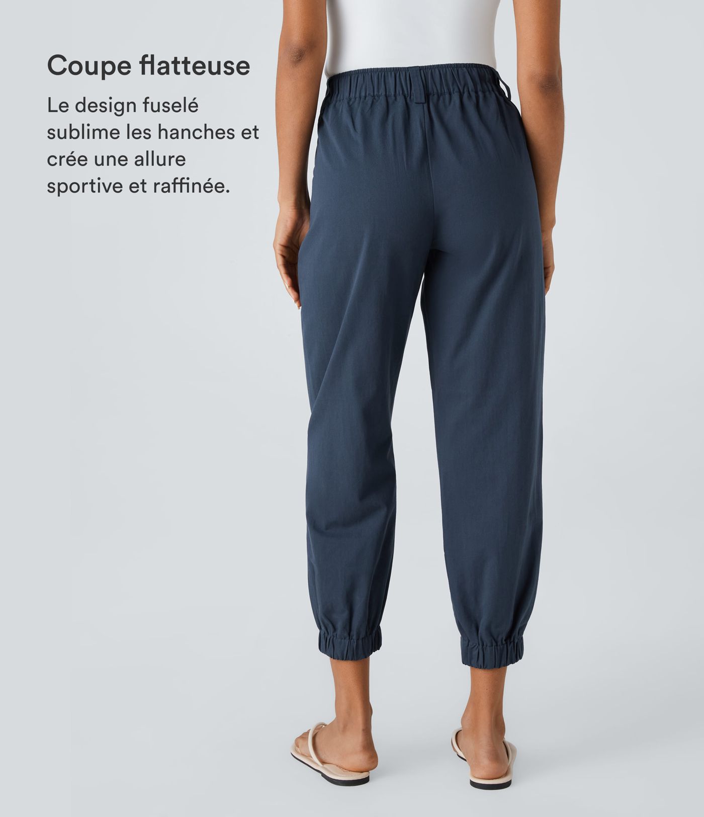 Joggings décontractés à taille mi-haute avec poches