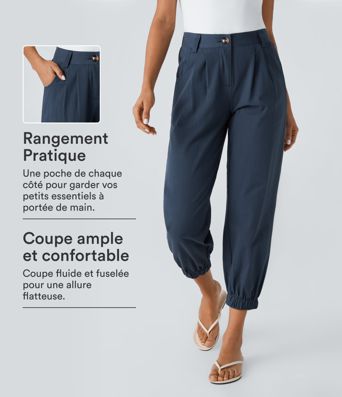 Joggings décontractés à taille mi-haute avec poches