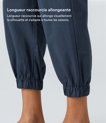 Joggings décontractés à taille mi-haute avec poches
