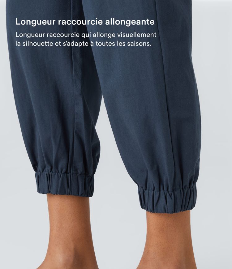 Joggings décontractés à taille mi-haute avec poches