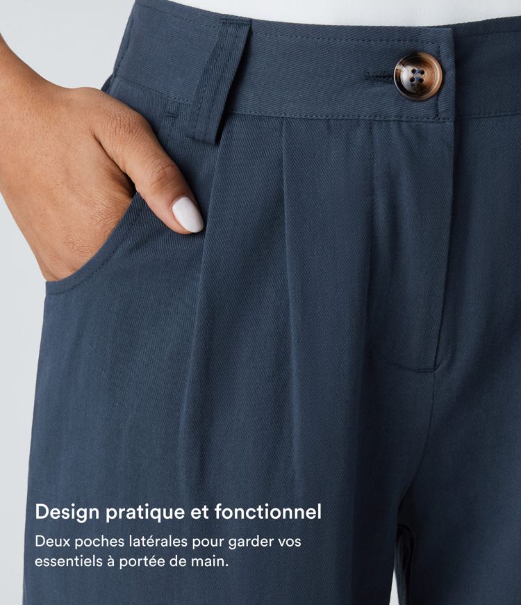 Joggings décontractés à taille mi-haute avec poches