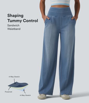 Halara Flex™ High Waisted Tummy Control Casual Baggy Jeans with Pockets